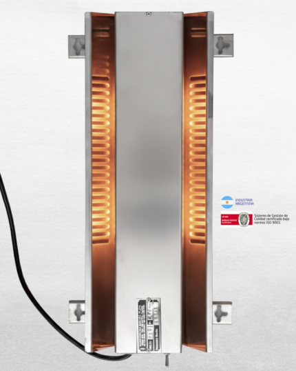 Estufa eléctrica para CAMAROTE 220V // 1500w // Calefacciona 12 m2 Fabricada en acero inoxidable