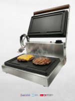 Plancha Doble Contacto Lisa Industrial | 1500W | Acero Inoxidable